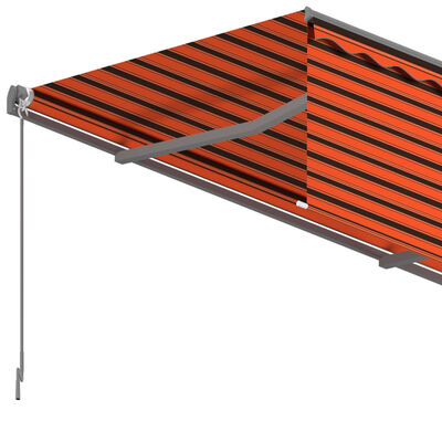 vidaXL Markise Automatisch Einziehbar mit Volant 6x3 m Orange Braun