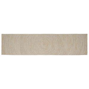 vidaXL Bereichsteppich Natur und Wei&szlig; 60 x 400 cm Jute