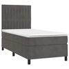 vidaXL Boxspringbett mit Matratze & LED Dunkelgrau 90x200 cm Samt