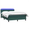 vidaXL Boxspringbett mit Matratze Dunkelgr&uuml;n 140x220 cm Samt