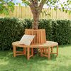 vidaXL Baumb&auml;nke 2 Stk. Halbrund &Oslash;160 cm Massivholz Teak
