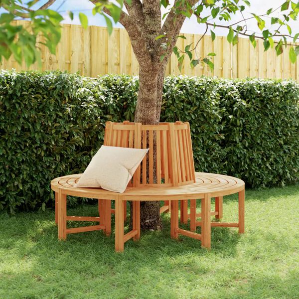 vidaXL Baumb&auml;nke 2 Stk. Halbrund &Oslash;160 cm Massivholz Teak