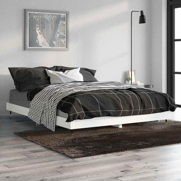 vidaXL Bettgestell Wei&szlig; 140x190 cm Holzwerkstoff