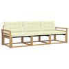 vidaXL Outdoor-Sofagarnitur 3 stk. Wei&szlig; und Creme