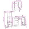vidaXL 3-tlg. Badm&ouml;bel-Set R&auml;uchereiche Holzwerkstoff