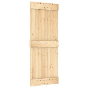 vidaXL Schiebet&uuml;r NARVIK Nat&uuml;rlich und Schwarz 80 x 210 cm (213,5 cm)