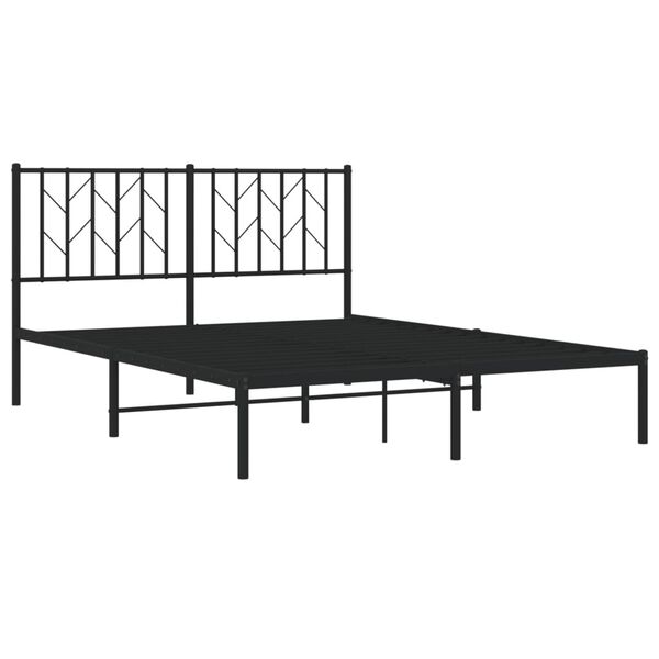 vidaXL Bettgestell mit Kopfteil Metall Schwarz 140x200 cm