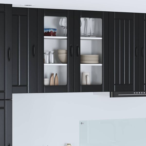 vidaXL K&uuml;chenschrank Schwarz 80 x 31 x 80 cm Holzwerkstoff