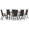 vidaXL 7-tlg. Garten-Essgruppe Schwarz und Braun Poly Rattan