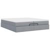 vidaXL Ottoman-Bett mit Matratzen Hellgrau 200x200 cm Stoff