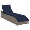 vidaXL Klappliege mit Auflage und Stauraum Grau Poly-Rattan