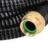 vidaXL Saugschlauch mit Messing-Anschl&uuml;ssen Schwarz 1,1" 5 m PVC