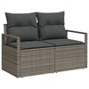 vidaXL Gartensofa-set mit Kissen mit Speicher 6 pcs Grau Poly Rattan