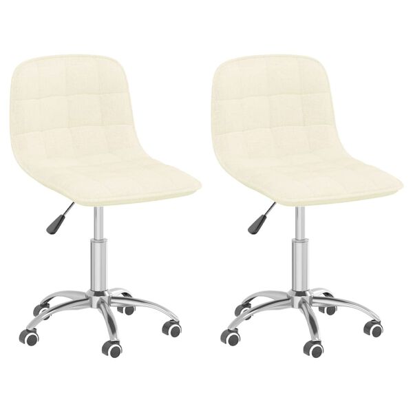 vidaXL Esszimmerst&uuml;hle 2 Stk. Drehbar Creme Stoff