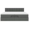 vidaXL Ottoman-Bett mit Matratze Dunkelgrau 200x200 cm Stoff
