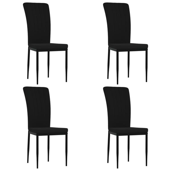 vidaXL Esszimmerst&uuml;hle 4 Stk. Schwarz Samt