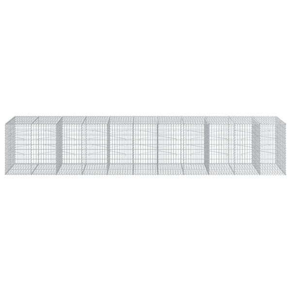 vidaXL Gabione mit Deckel 550x100x100 cm Verzinktes Eisen