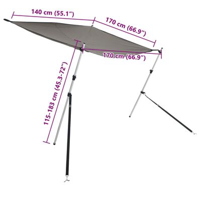 vidaXL T-Top-Beschattungsverlängerung Anthrazit 170x170x(115-183) cm