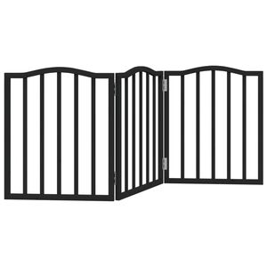 vidaXL 3-tlg. Hundetor Faltbar Schwarz 150 cm Pappelholz