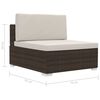 vidaXL 3-tlg. Garten-Sofagarnitur mit Auflagen Poly Rattan Braun