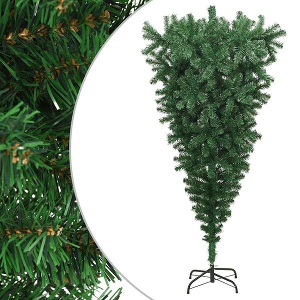 vidaXL K&uuml;nstlicher Weihnachtsbaum mit St&auml;nder Umgekehrt Gr&uuml;n 240 cm