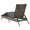 vidaXL Sonnenliege mit Auflage Grau Poly Rattan