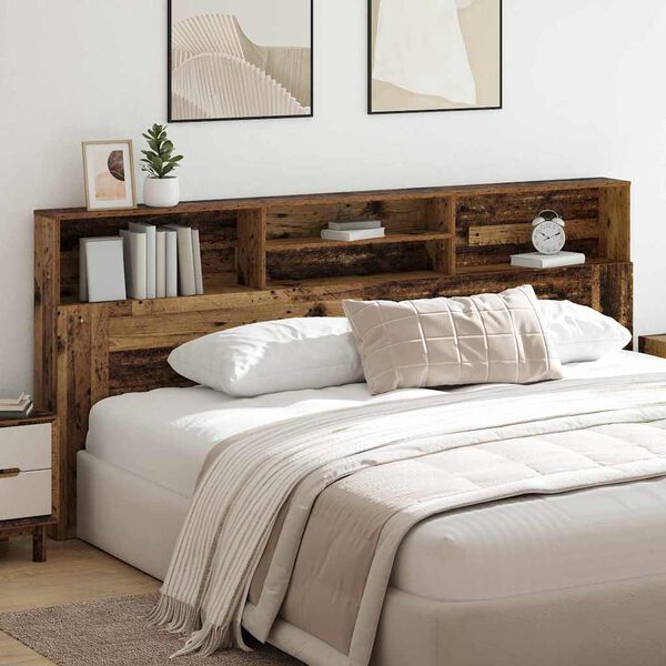 vidaXL Kopfteil Schrank Altholz 220 x 19 x 101,5 cm Holzwerkstoff