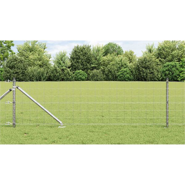 vidaXL Zaun mit Pfosten Silber 0,6 x 10 m Stahl