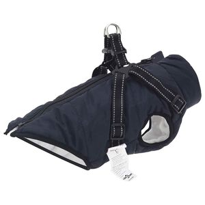 vidaXL Hundemantel mit Geschirr Marineblau S Fleece und Polyester