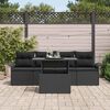 vidaXL Gartensofa-set mit Kissen 5 pcs Schwarz Poly Rattan