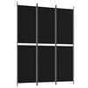 vidaXL 3-tlg. Paravent Schwarz 150x200 cm Stoff