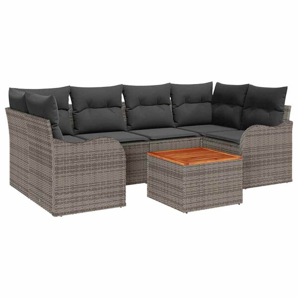 vidaXL Garten-Sofa-Set 7 pcs Grau