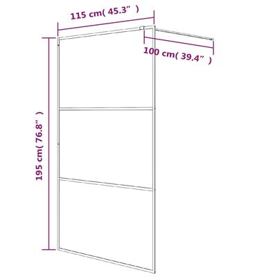 vidaXL Duschwand für Begehbare Dusche Weiß 115x195 cm ESG-Klarglas