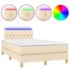 vidaXL Boxspringbett mit Matratze & LED Creme 120x200 cm Stoff