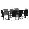 vidaXL Garten Essgruppe 9 stk. Schwarz und Anthrazit
