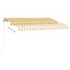 vidaXL Standmarkise Manuell Einziehbar 300x250 cm Gelb/Wei&szlig;
