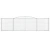vidaXL Gabionen mit Hochbogen 15Stk. 400x30x100/120cm Verzinktes Eisen
