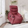 vidaXL Elektrischer Massagesessel mit Aufstehhilfe Weinrot Stoff