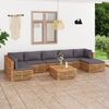vidaXL 8-tlg. Garten-Lounge-Set mit Kissen Dunkelgrau Massivholz Teak