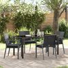 vidaXL Garten Essgruppe 5 pcs Schwarz und Grau PE-Rattan