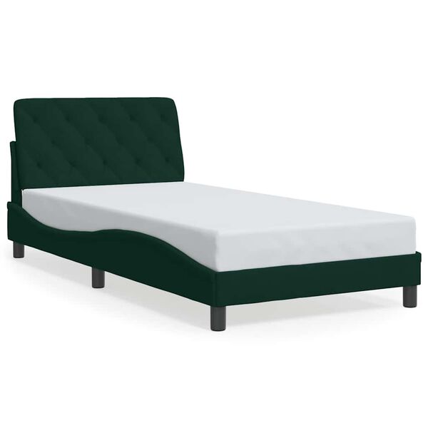 vidaXL Bettgestell ohne Matratze Dunkelgr&uuml;n 100x200 cm Samt