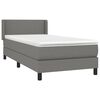 vidaXL Boxspringbett mit Matratze Dunkelgrau 90x190 cm Stoff