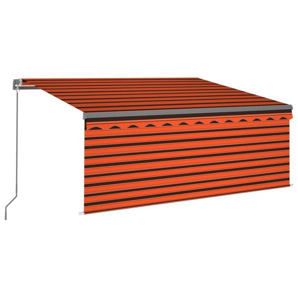 vidaXL Markise Manuell Einziehbar mit Rollo LED 3,5x2,5 m Orange Braun