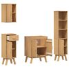 vidaXL Badezimmerm&ouml;bel-Set mit Regal 4 pcs Braun Massivholz Kiefer