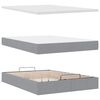 vidaXL Ottoman-Bett mit Matratze & LEDs Hellgrau 140x200 cm Stoff