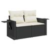 vidaXL Gartensofa-set mit Kissen 11 pcs Schwarz und Creme Poly-Rattan