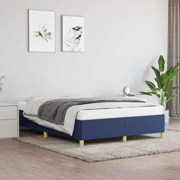 vidaXL Bettgestell ohne Matratze Blau 140x190 cm Stoff