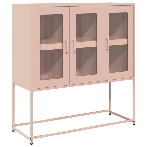 vidaXL Sideboard Rosa 100,5x39x107 cm Kaltgewalzter Stahl
