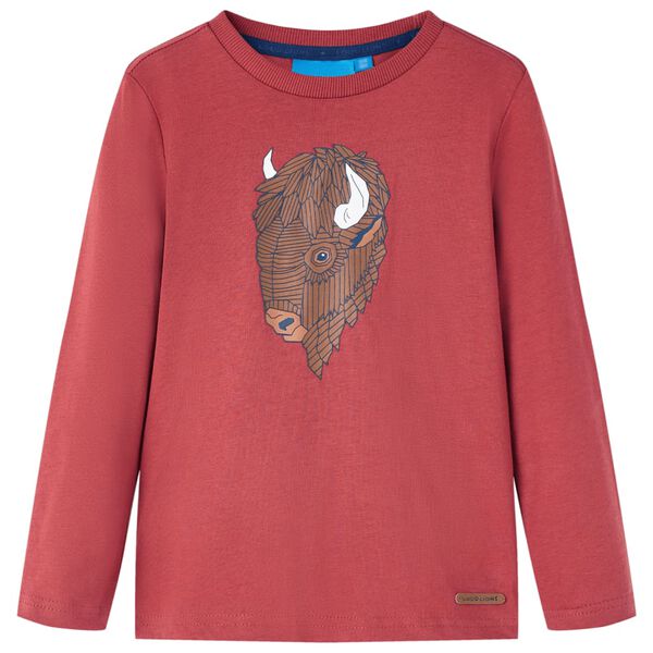 Kinder-Langarmshirt Dunkelrot 140