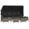 vidaXL 5-tlg. Garten-Sofagarnitur mit Kissen Hellgrau Poly Rattan